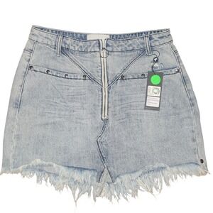 ONE TEASPOON Trucker Skirt Distresssed Women US 4‎ NWT Revolve MSRP $118